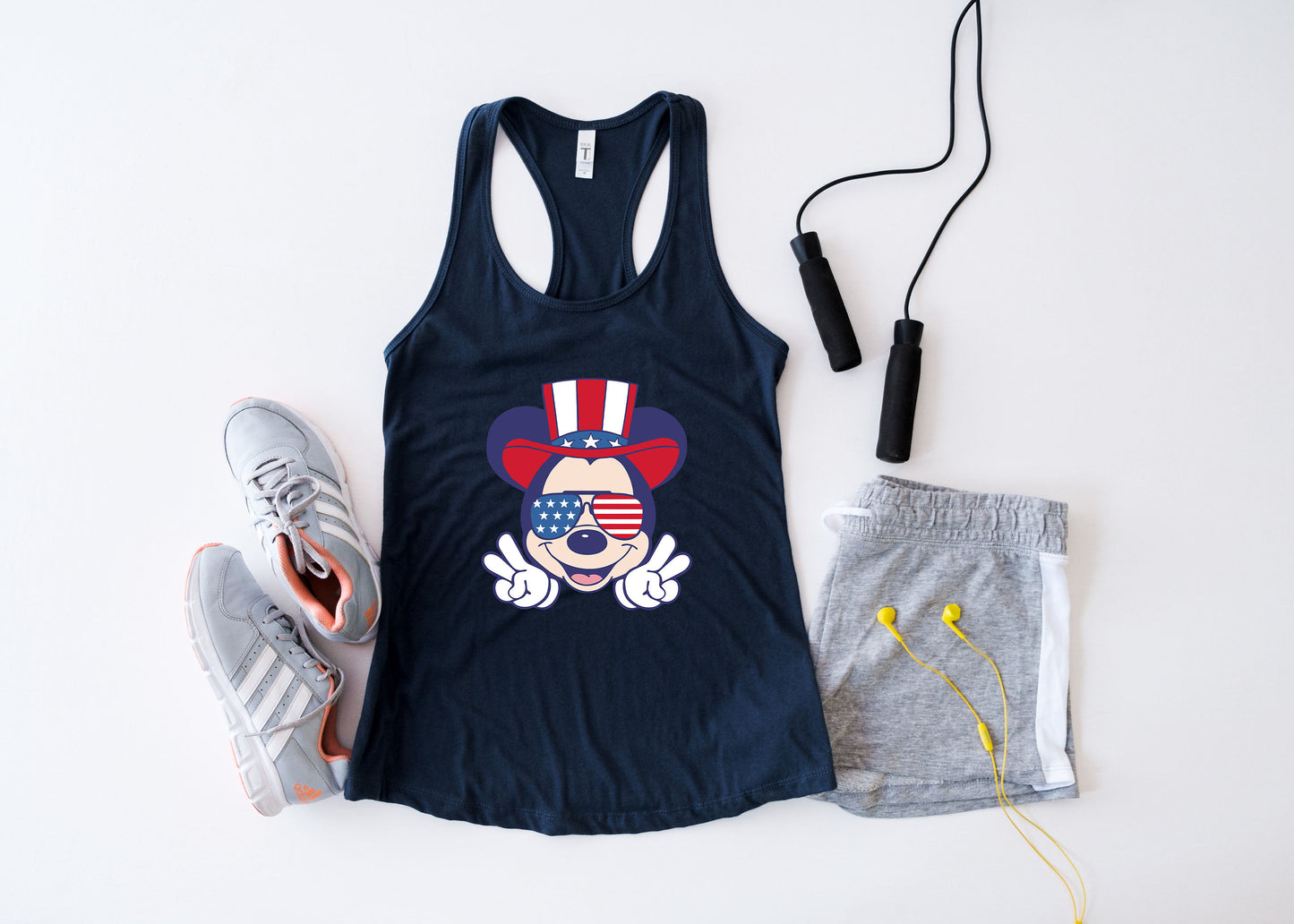 Mickey American Flag Tank Top, 4th of July Tank, USA Flag Sunglasses Shirt,Disney Tank Disney Shirt