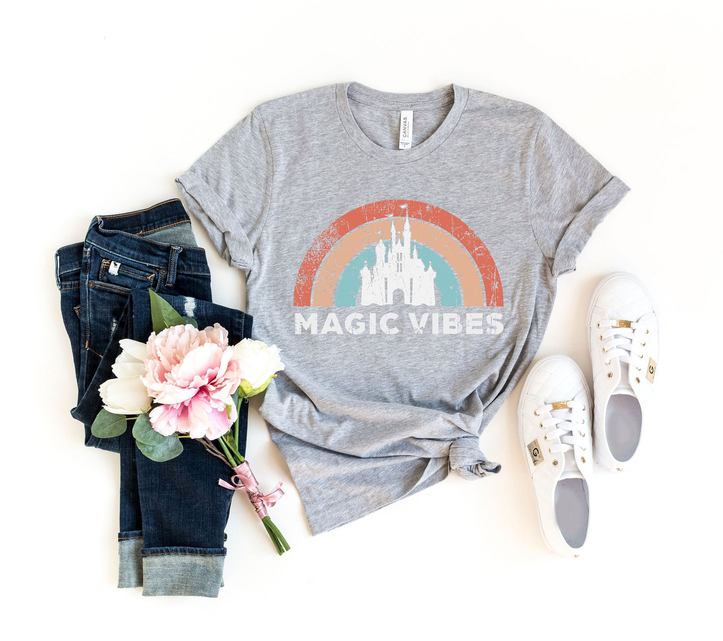 Magic Vibes Shirt ,Family Trip Rainbow Tee, Cute Vacation Shirt for Disney,Magic Vibes Sweatshirt,Cute Vacation Shirt,