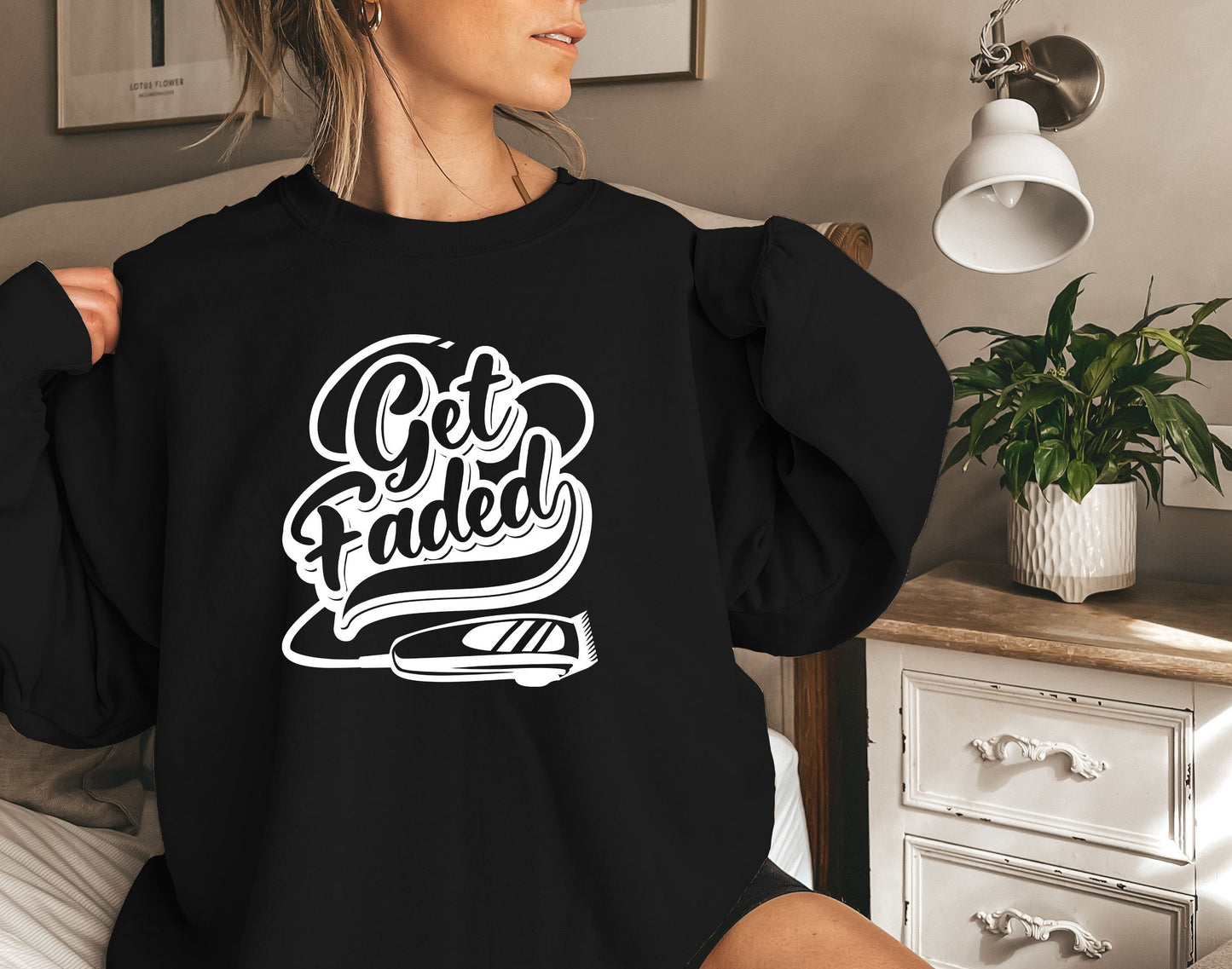 Get Faded Sweatshirt,Barber T-Shirt,Barber Shop Gifts,Barber Birthday Present,Hair Stylist Shirt, Get Faded, Salon Tee, Beauty Salon Shirt,