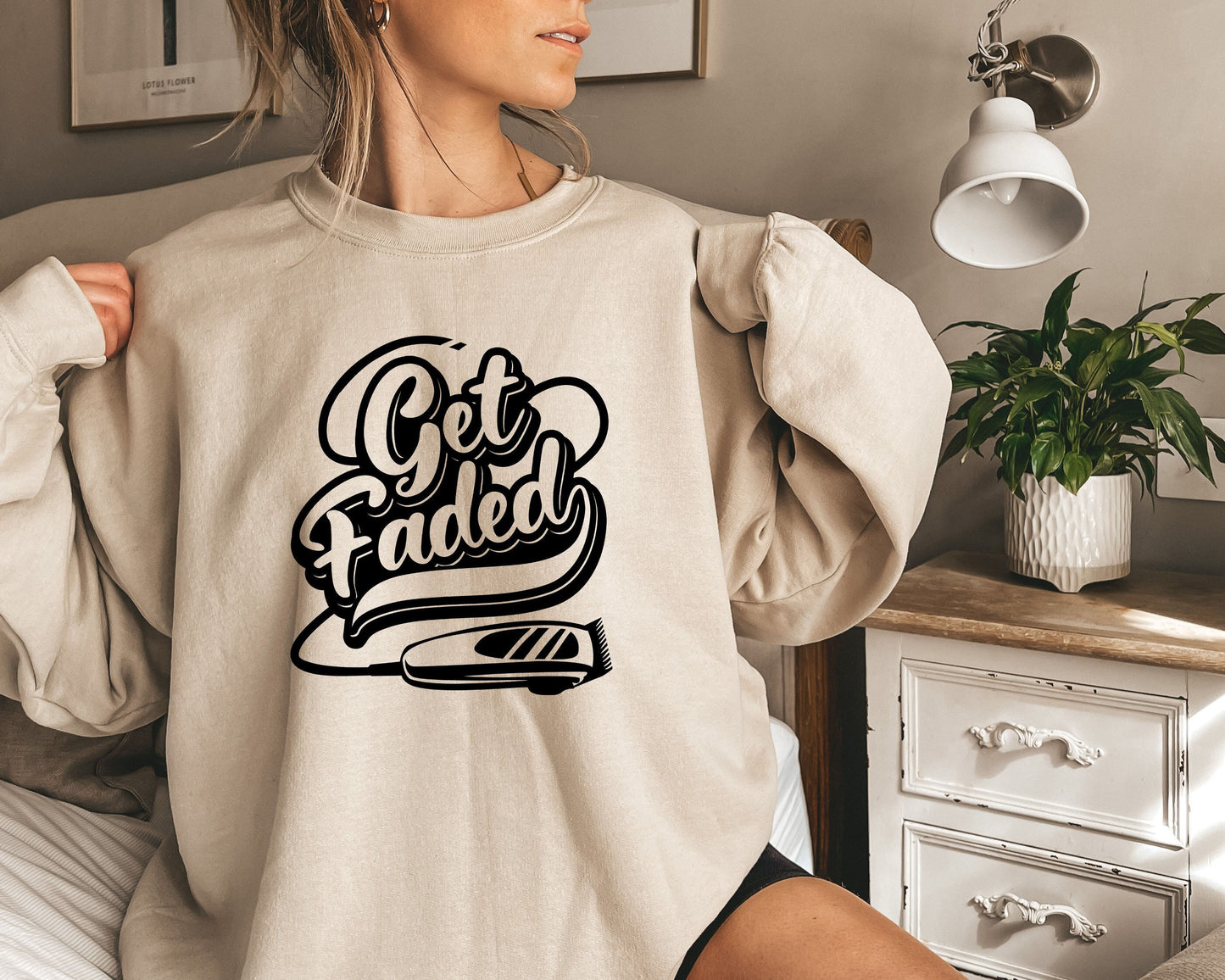 Get Faded Sweatshirt,Barber T-Shirt,Barber Shop Gifts,Barber Birthday Present,Hair Stylist Shirt, Get Faded, Salon Tee, Beauty Salon Shirt,