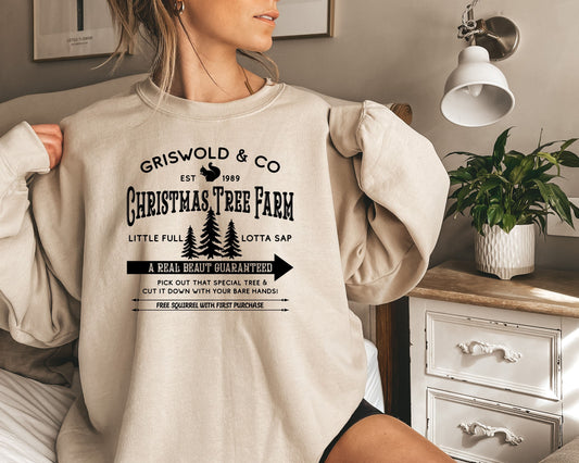 Griswold Christmas Tree Sweat, Farm Crewneck Sweatshirt, Cute Christmas Movie Sweater, Christmas Family Pajama, Winter Holiday Sweater, Xmas