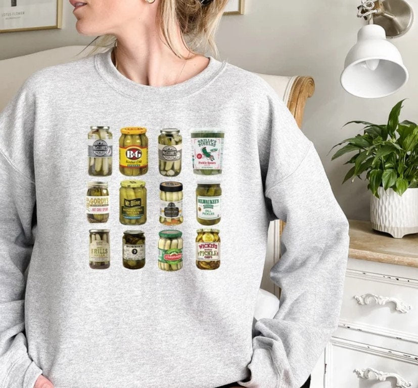 Vintage Canned Pickles Sweatshirt,Homemade Pickles Sweatshirt,Pickle Jar Sweatshirt, Canning Season Sweatshirt, Pickle Lovers Shirt, pickles