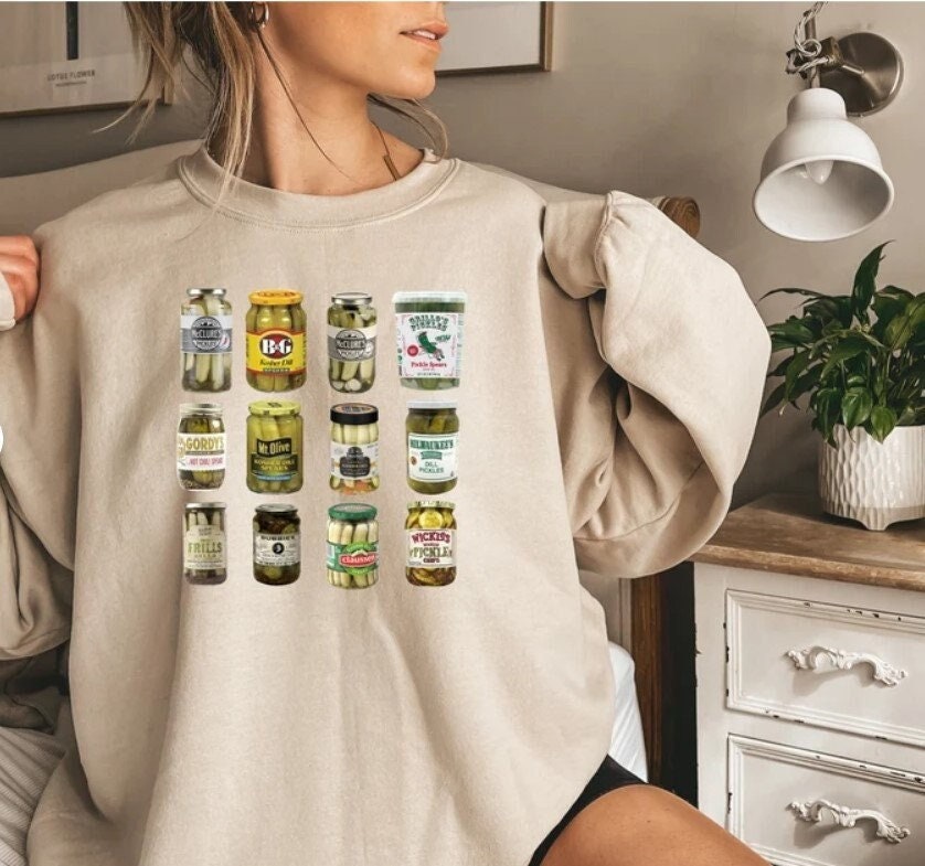 Vintage Canned Pickles Sweatshirt,Homemade Pickles Sweatshirt,Pickle Jar Sweatshirt, Canning Season Sweatshirt, Pickle Lovers Shirt, pickles
