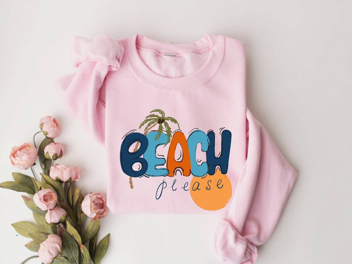 Beach Please Sweatshirt, Beach T-Shirt, Summer Tee,Vacation Shirt, Beach Shirts - Wave Shirt - Beach Shirt - Beach Trip Shirt