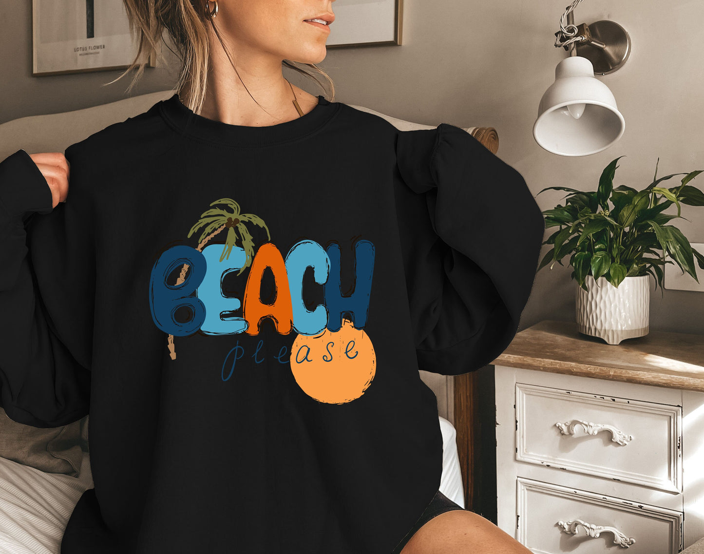 Beach Please Sweatshirt, Beach T-Shirt, Summer Tee,Vacation Shirt, Beach Shirts - Wave Shirt - Beach Shirt - Beach Trip Shirt