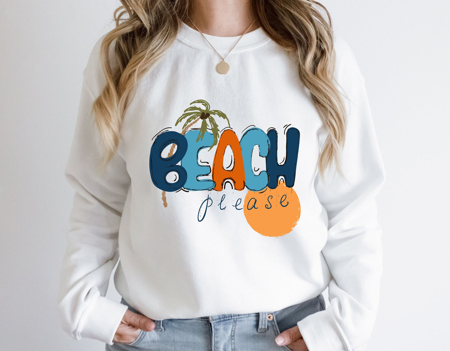 Beach Please Sweatshirt, Beach T-Shirt, Summer Tee,Vacation Shirt, Beach Shirts - Wave Shirt - Beach Shirt - Beach Trip Shirt