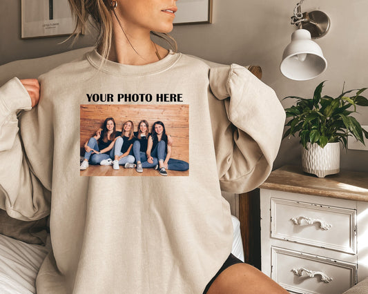 Custom Photo Sweatshirt,Family Picture Sweatshirt,Birthday Photo Shirt, LGBT photo sweatshirt, Your Photo Here, Logo Shirt, Pet Logo Shirt