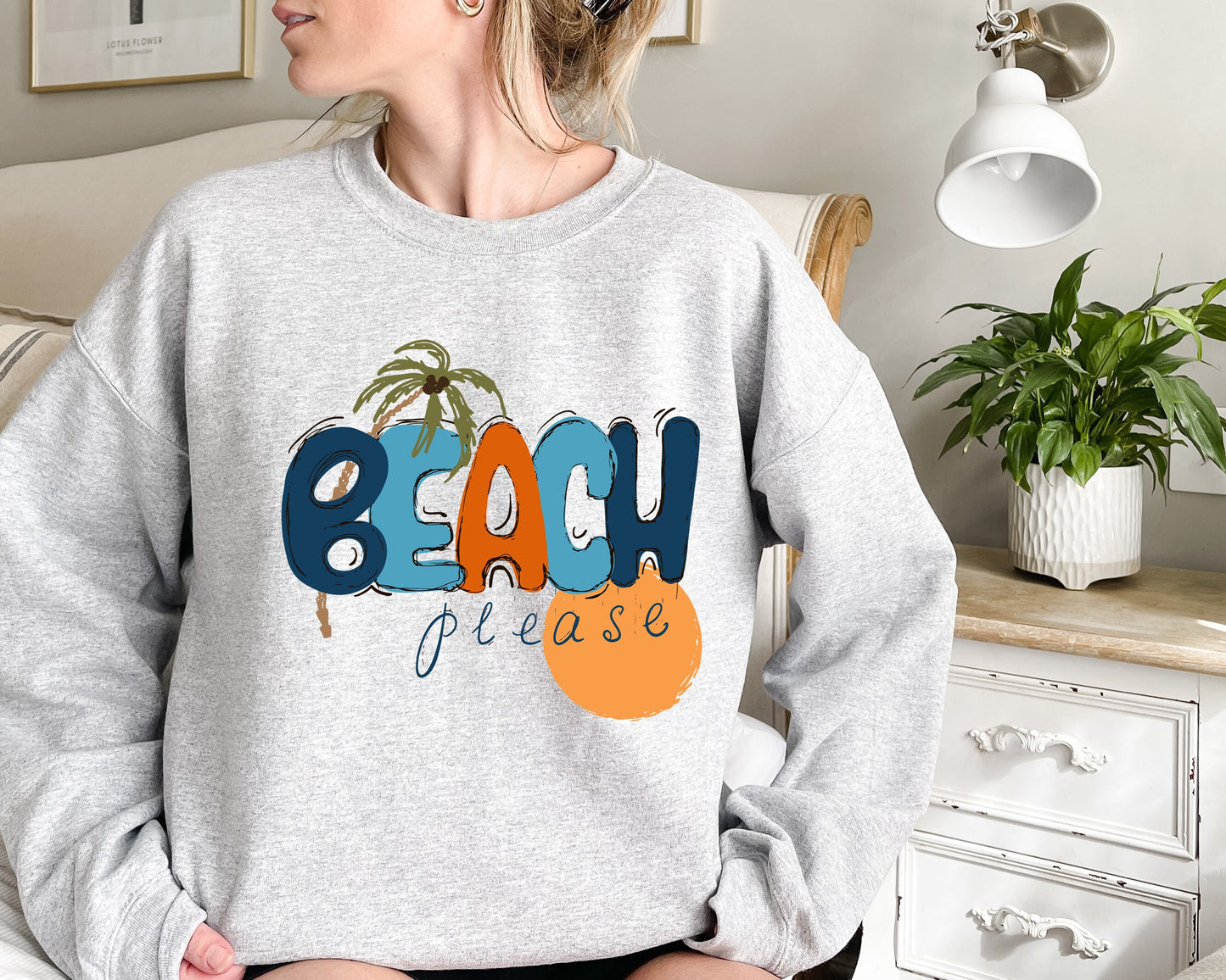 Beach Please Sweatshirt, Beach T-Shirt, Summer Tee,Vacation Shirt, Beach Shirts - Wave Shirt - Beach Shirt - Beach Trip Shirt