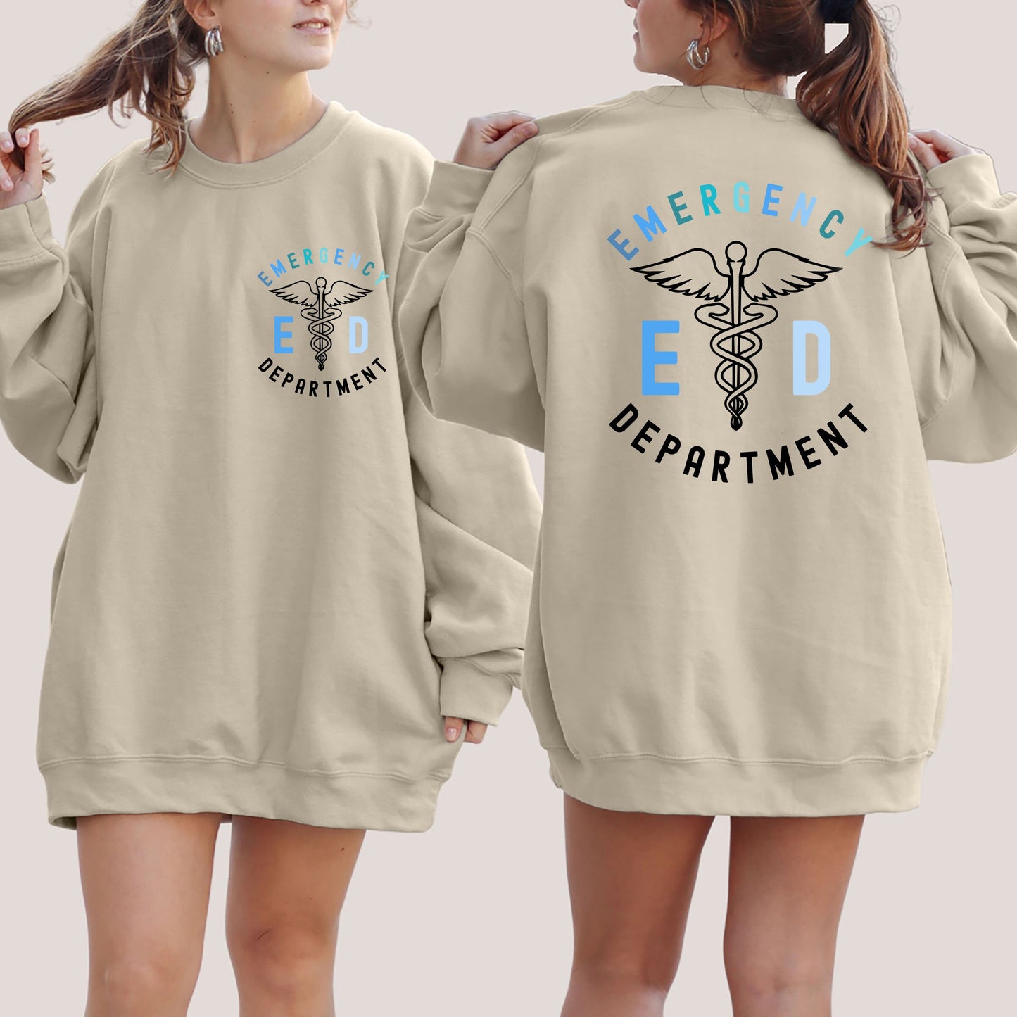 Emergency Department Sweatshirt,Back And Front Design ER Nurse Gift,New Nurse Grad Gift, ER Department Shirt,Future Nurse Gift,ER Nurse