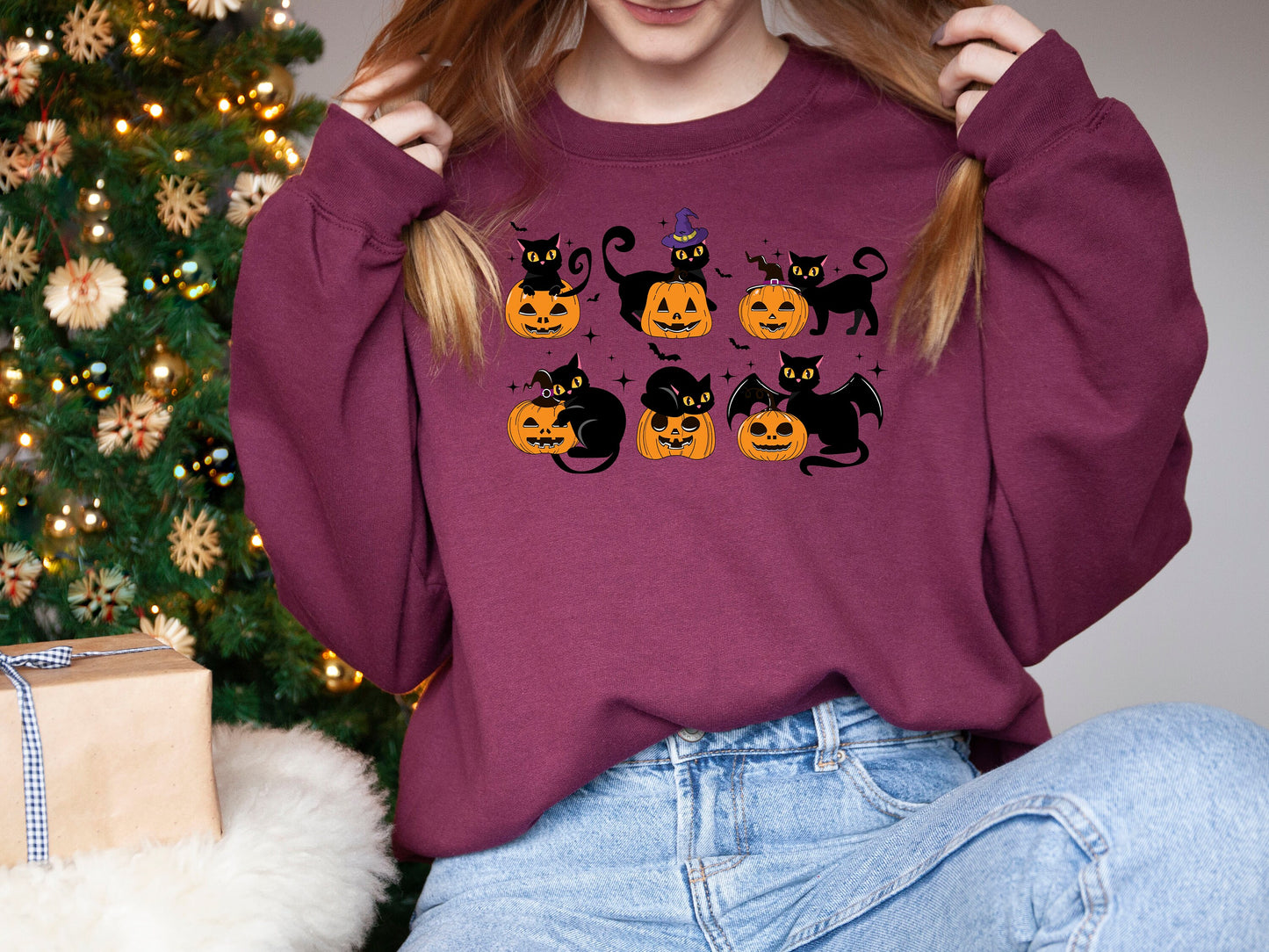 Pumpkin Cat Sweatshirt,Halloween Sweatshirt,Funny Halloween Shirt,Halloween Shirt,Halloween pumpkin Shirt,Cat Lover Shirt,Halloween