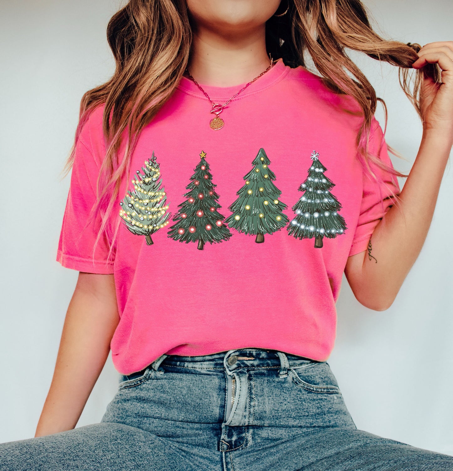 Comfort Colors Green Tree Christmas Shirt,Christmas Shirt,Christmas Crewneck,Christmas Tree Shirt,Holiday Sweaters for Women,Winter Shirt