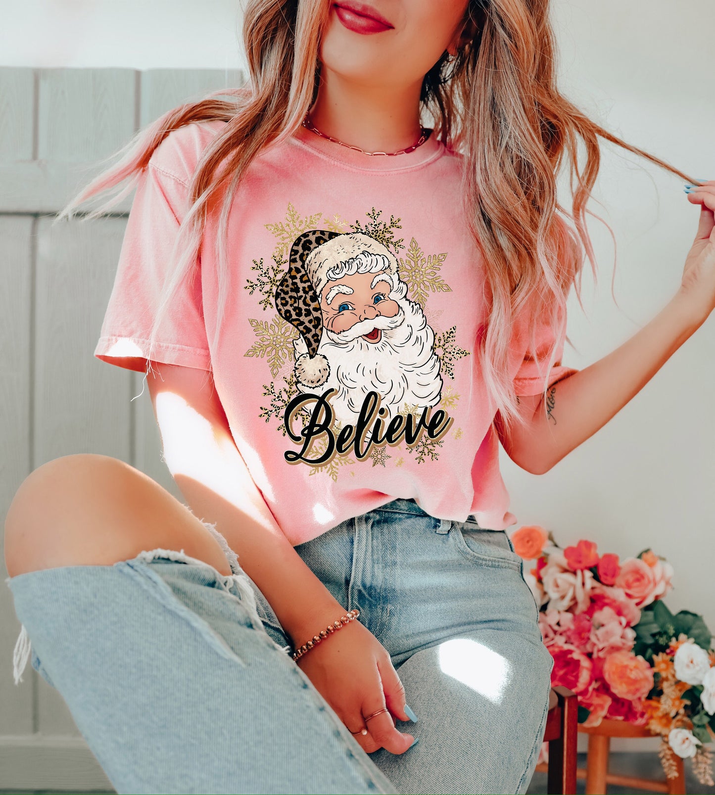 Comfort Colors Santa Believe shirt,Christmas Believe Shirt,Christmas Party,Christmas T-Shirt,Santa Shirt,Christmas Family Shirt,Believe Tee