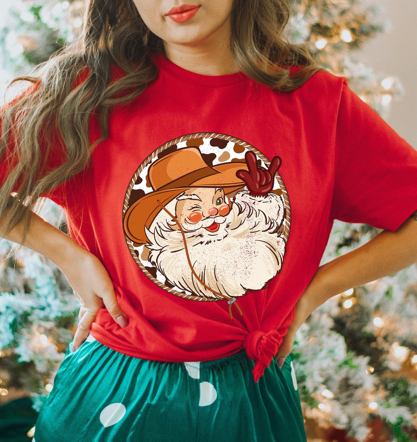 Cowboy Santa Western Christmas Shirt,Howdy Retro Santa Shirt,Christmas Santa Vibes,Family Christmas Shirts,Country Christmas,Christmas Gift