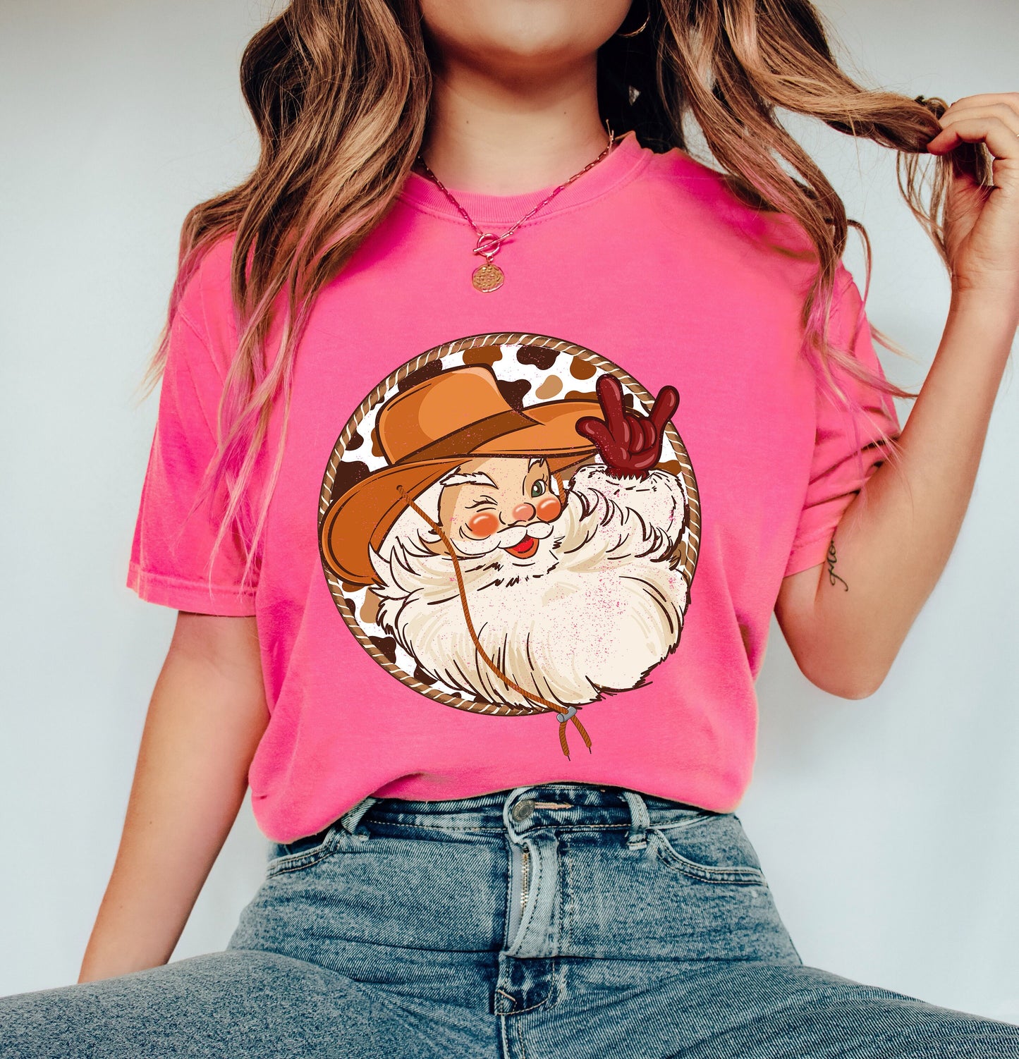Comfort Colors Cowboy Santa Western Shirt,Howdy Retro Santa Shirt,Christmas Santa Vibes,Family Christmas ,Country Christmas,Christmas Gift