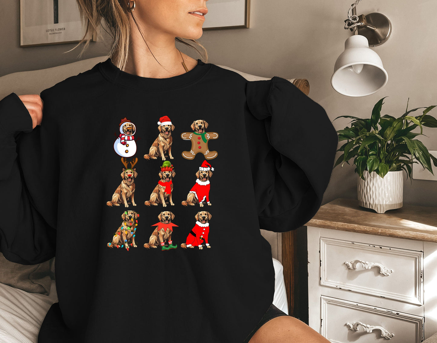 Christmas Golden Retriever Sweatshırt,Happy New Year Dog Shirt,Funny Xmas Shirt,Holiday Sweat,Christmas Shirt,Funny Chrıstmas Sweatshırt