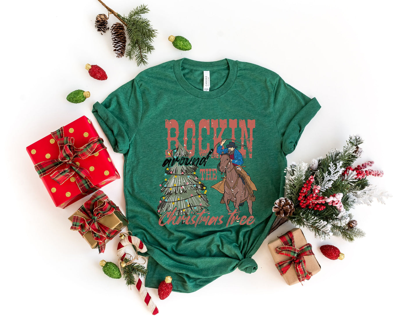 Rockin Around The Christmas Tree Shirt,Christmas Song Tee,Santa Shirt,Xmas Sweatshirt,Cozy Sweatshirt,Country Chrıstmas,Chrıstmas Gıft,XMAS