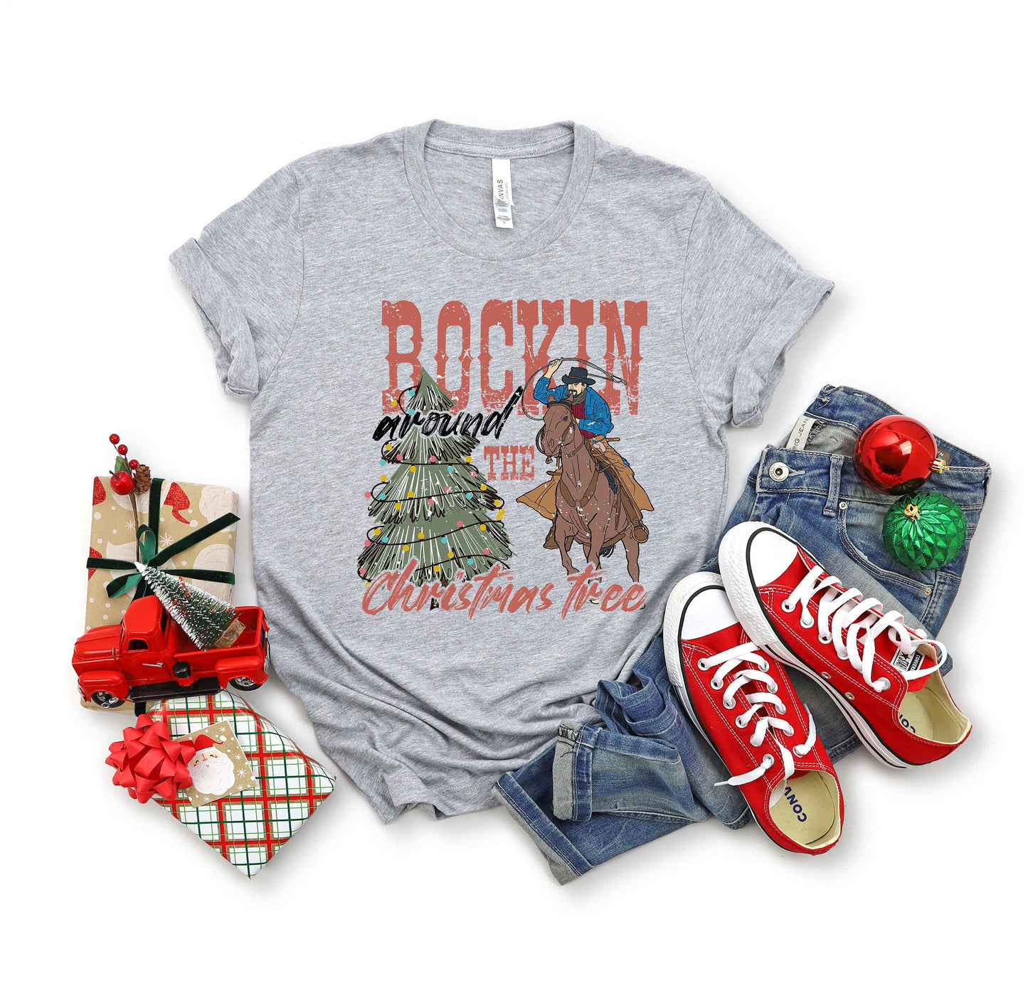 Rockin Around The Christmas Tree Shirt,Christmas Song Tee,Santa Shirt,Xmas Sweatshirt,Cozy Sweatshirt,Country Chrıstmas,Chrıstmas Gıft,XMAS