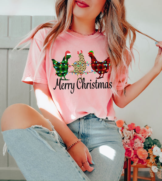 Chicken Merry Christmas Shirt,Christmas Outfit,Crazy Chickens Shirt,Сute Christmas Chickens Shirt,Christmas farm Shirt,Holiday Gifts,XMAS