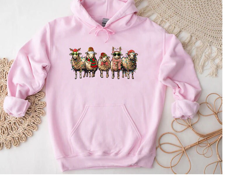Sheep Christmas Light Hoodıe,Christmas Sheeps Sweater,Funny Farm Animal Xmas Shirt,Funny Sheep Sweater,Cute Farmer Shirt,Chrıstmas Hoodıe