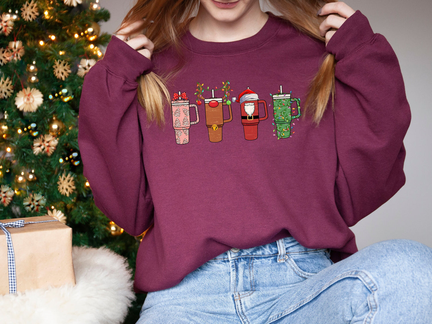 Retro Obsessive Cup Disorder Christmas Sweatshirt,Christmas Tshırt,OCD Christmas Sweater,Tumbler Shirt,Funny Cup Xmas Shirt,Christmas