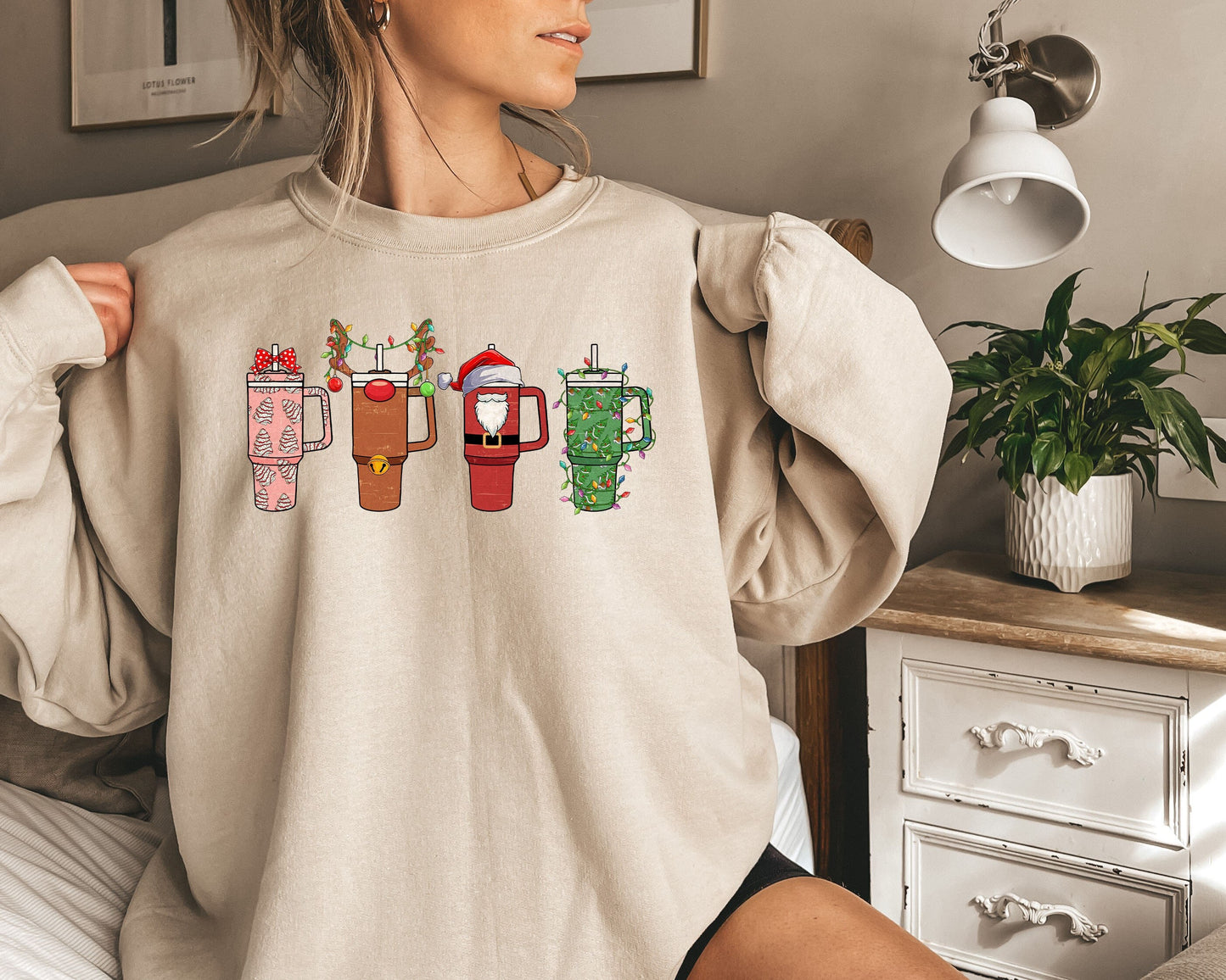 Retro Obsessive Cup Disorder Christmas Sweatshirt,Christmas Tshırt,OCD Christmas Sweater,Tumbler Shirt,Funny Cup Xmas Shirt,Christmas