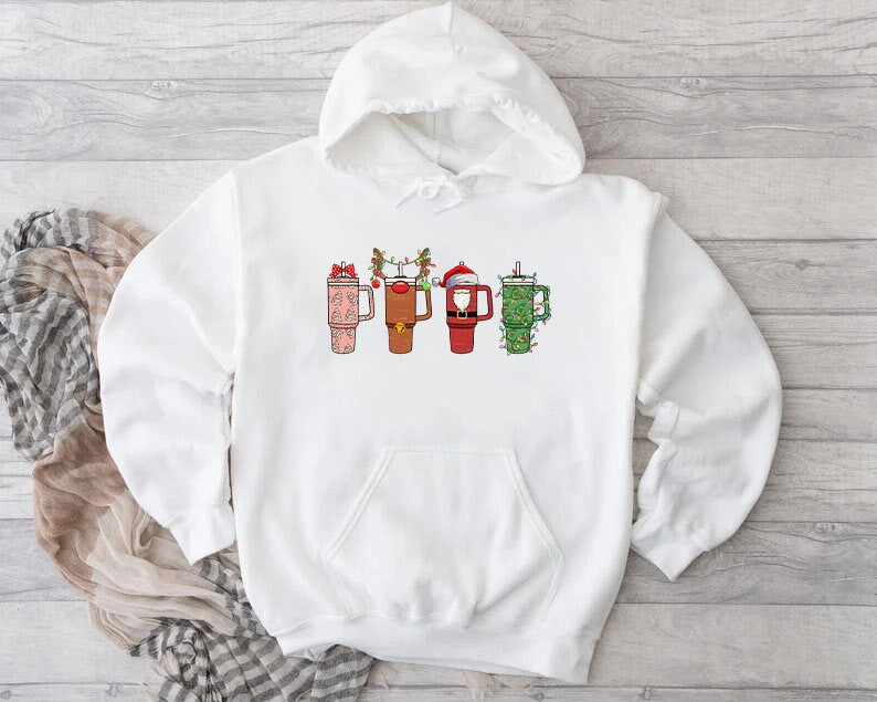 Retro Obsessive Cup Disorder Christmas Hoodıe,Christmas Crewneck,OCD Christmas Sweater,Tumbler Shirt,Funny Cup Xmas Shirt,Christmas Tee