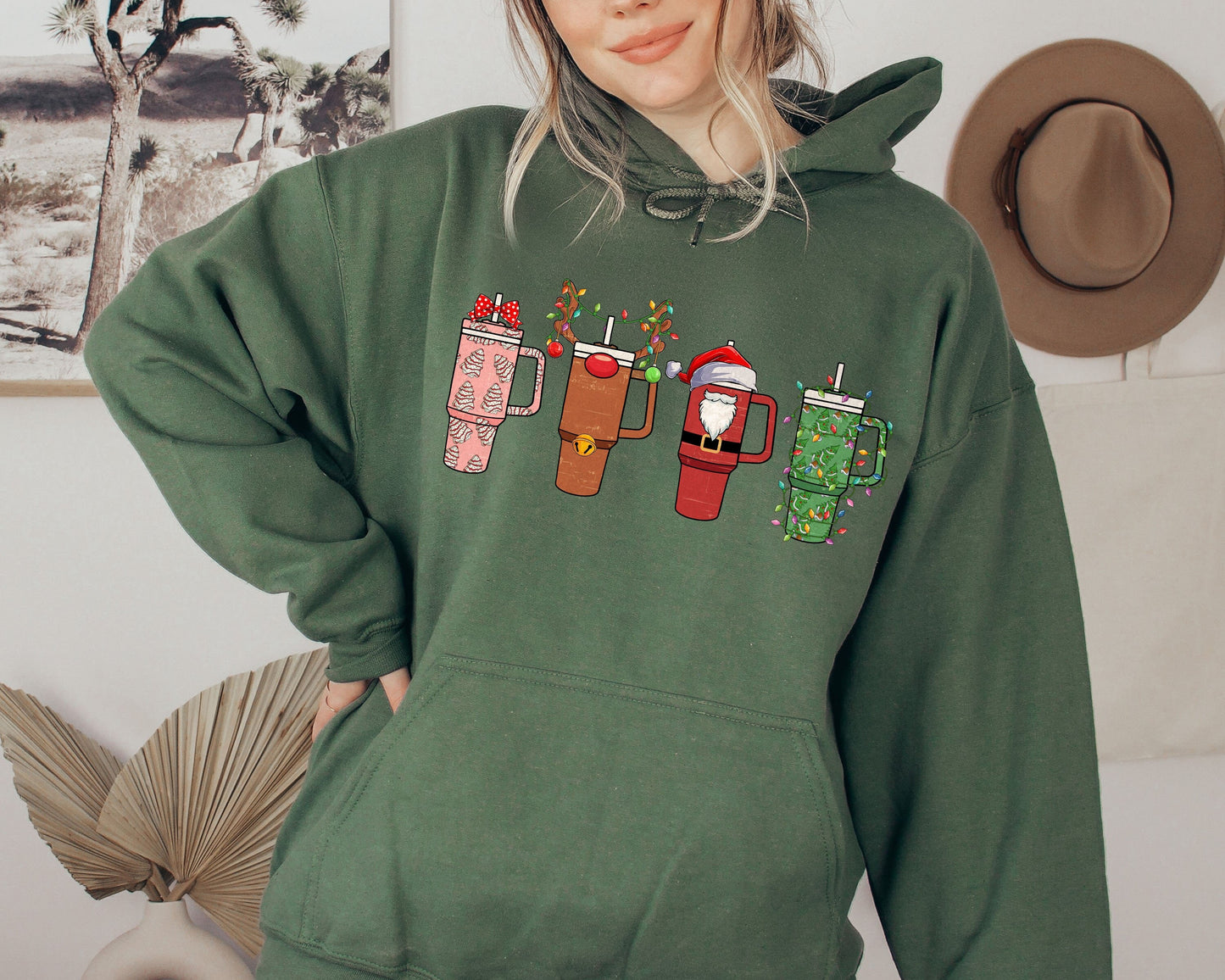 Retro Obsessive Cup Disorder Christmas Hoodıe,Christmas Crewneck,OCD Christmas Sweater,Tumbler Shirt,Funny Cup Xmas Shirt,Christmas Tee
