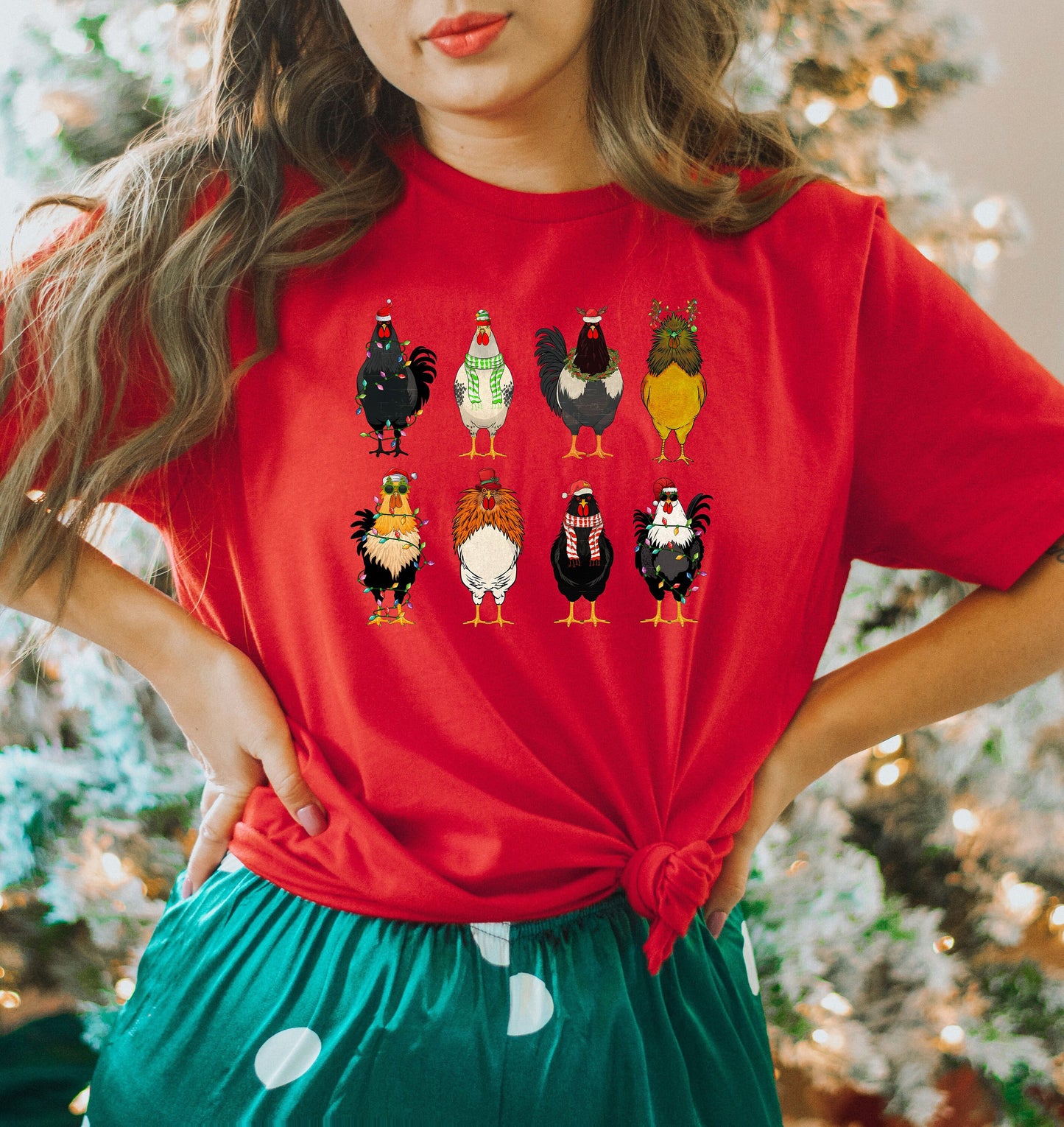 Christmas Farm Animals Shirt,Cute Christmas Chickens Sweatshirt,Chickens Lover Sweater,Funny Holiday Sweater,Christmas Holiday Shirt Gift