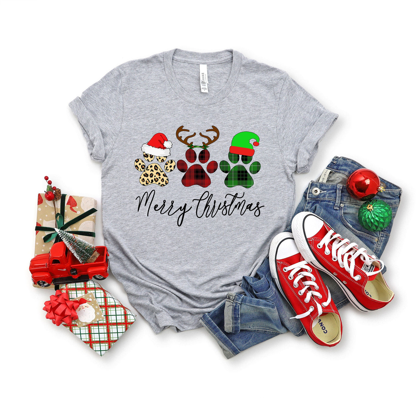 Merry Christmas Paws Shırt, Christmas Sweatshirt, Paws Sweatshirt,Christmas Dog Sweater,Buffalo Plaid,Christmas Dog Shirts,Christmas,XMAS