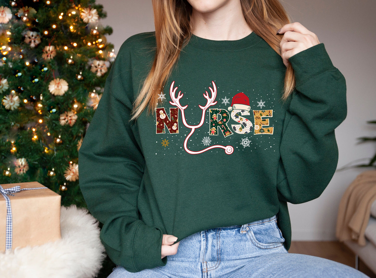 Nurse Christmas Sweatshırt,Nursing Sweatshirt,Nursing School Shirt,Nurse Christmas shirt,Christmas Shirt,2024 Christmas,Nurse Shirt,XMAS Tee
