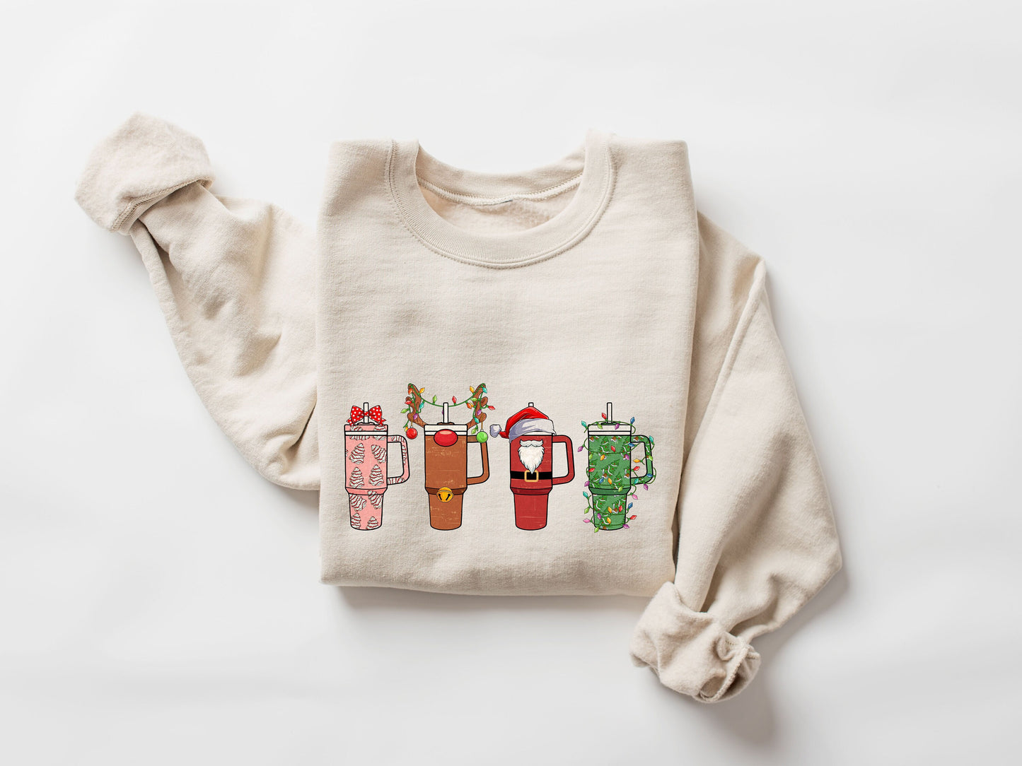 Retro Obsessive Cup Disorder Christmas Sweatshirt,Christmas Tshırt,OCD Christmas Sweater,Tumbler Shirt,Funny Cup Xmas Shirt,Christmas