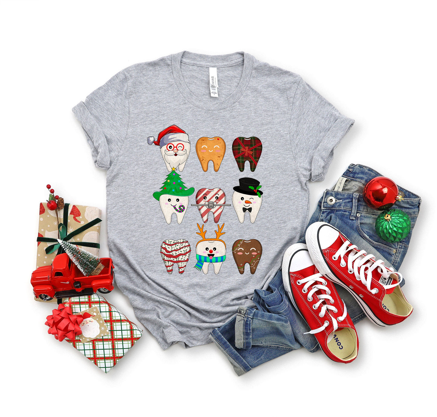 Funny Christmas Teeth Shirt,Cute Christmas Dentist Shirt,Christmas Dental Shirt,Dental Squad Shirt for Christmas,Dentist Xmas Shirts,XMAS