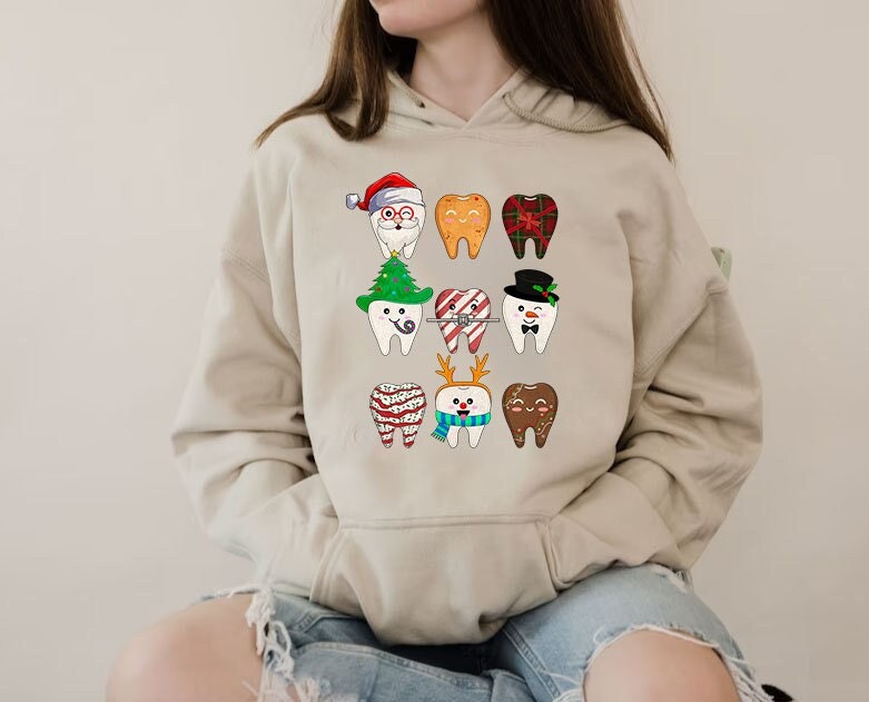 Funny Christmas Teeth Hoodıe,Cute Christmas Dentist Shirt,Christmas Dental Shirt,Dental Squad Shirt for Christmas,Dentist Xmas Shirts,XMAS